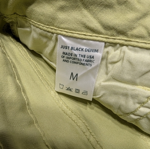 Just Black Pistachio Green Button-Front Women's Denim A Line Skirt Size Medium - Picture 6 of 8